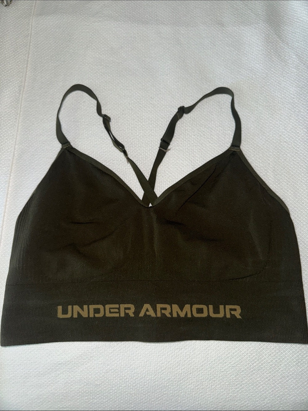 Under Armour Black Sports Bra with Gold Logo